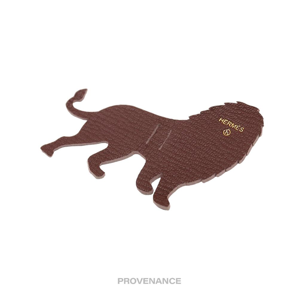🔴 Hermes Petit h Lion Ribbon Charm - Brown Leather - Picture 3 of 3